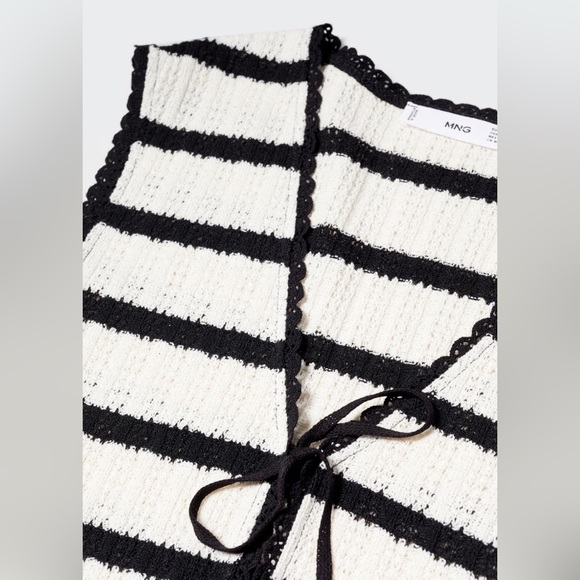 Mango Black and White stripe crochet top - Picture 5 of 9